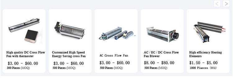 DC cross flow fans