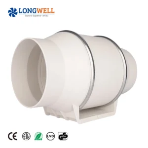 LONGWELL OEM 6 Inch AC Duct Inline Fan 115v 2480RPM HVAC Ventilation System Axial Flow Fan Low Noise Plastic Duct Fan Exhaust