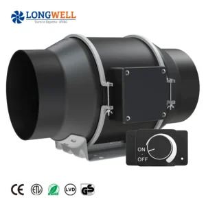 LONGWELL Wholesale Low Noise 4'' EC Inline Duct Fan 110V/220V/230V Silent Exhaust Duct Ventilation Fan With Speed Controller